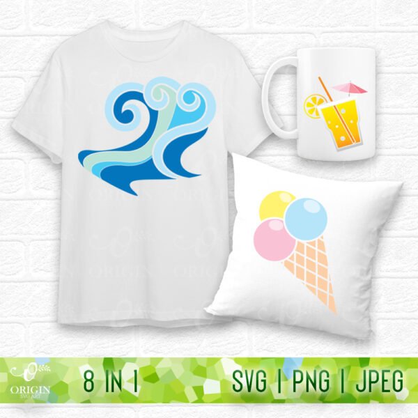 Summer SVG, Beach Clipart Set - Image 2