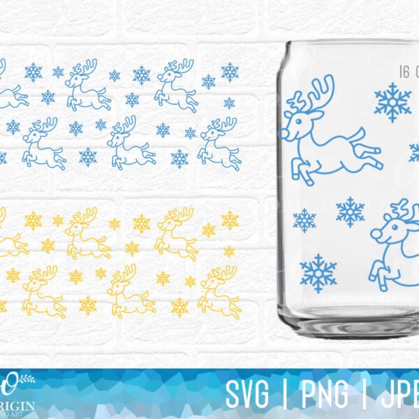 Reindeer and Snowflake SVG