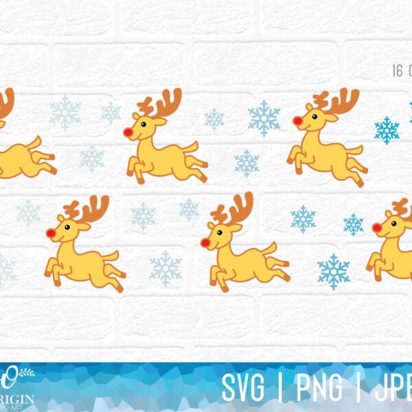 Reindeer and Snowflake SVG
