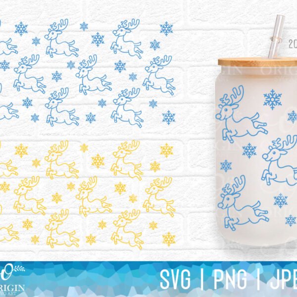 Reindeer and Snowflake SVG