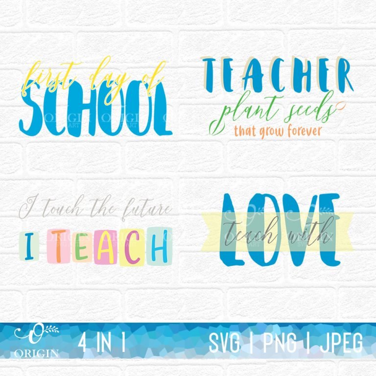 Teacher SVG, Back to School SVG Bundle 4 in 1 – Origin SVG Art