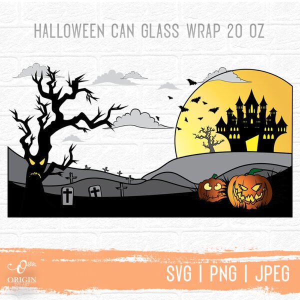 Halloween can glass wrap