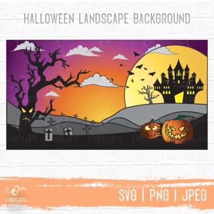 Halloween landscape background