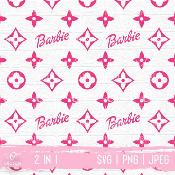Barbie LV Seamless Pattern SVG