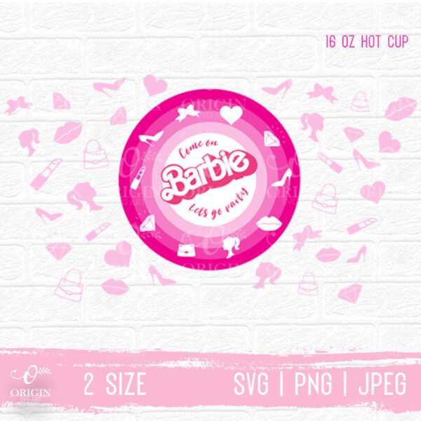 Starbucks Barbie Wrap Hot Cold Cup SVG