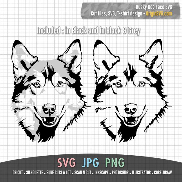 dog face series husky SVG