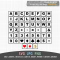 4 in 1 Scrabble Tile Font ABC SVG