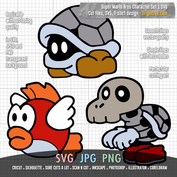 Super Mario Characters Collection SVG