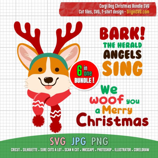 corgi dog Christmas wishes SVG