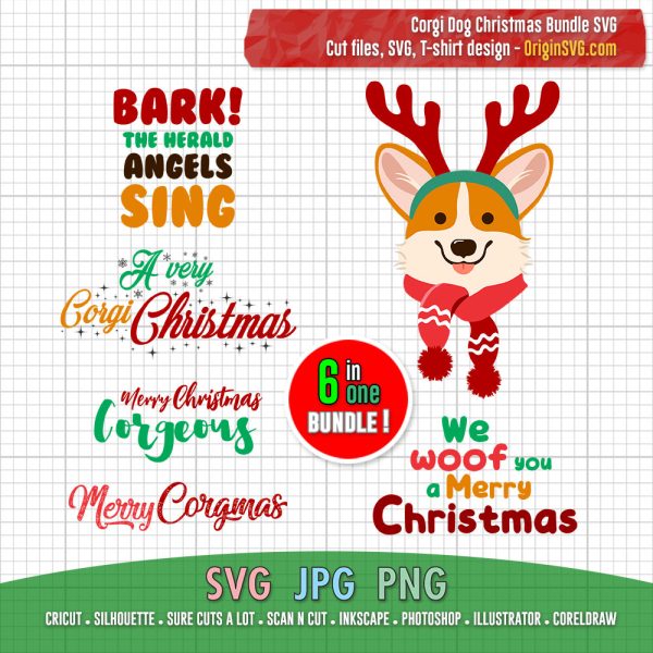 corgi dog Christmas wishes SVG