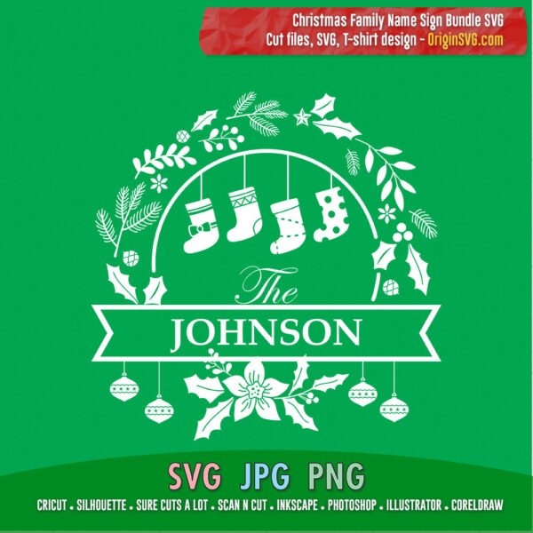 Family name sign Christmas Design