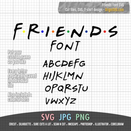 friends font alphabet