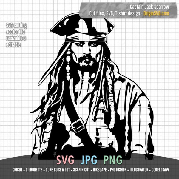 Captain Jack Sparrow Silhouette SVG