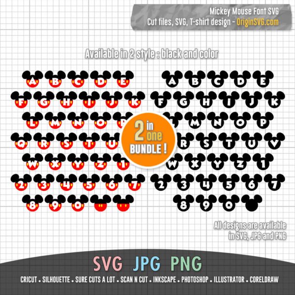 Mickey Mouse Font SVG 2 in 1 Bundle - Image 3