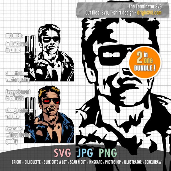 The Terminator Arnold Scwarzenegger SVG