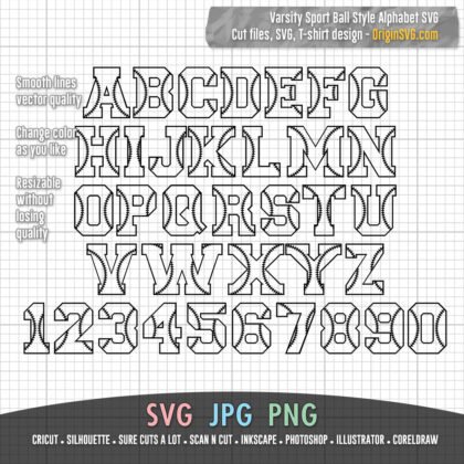 sport ball varsity alphabet